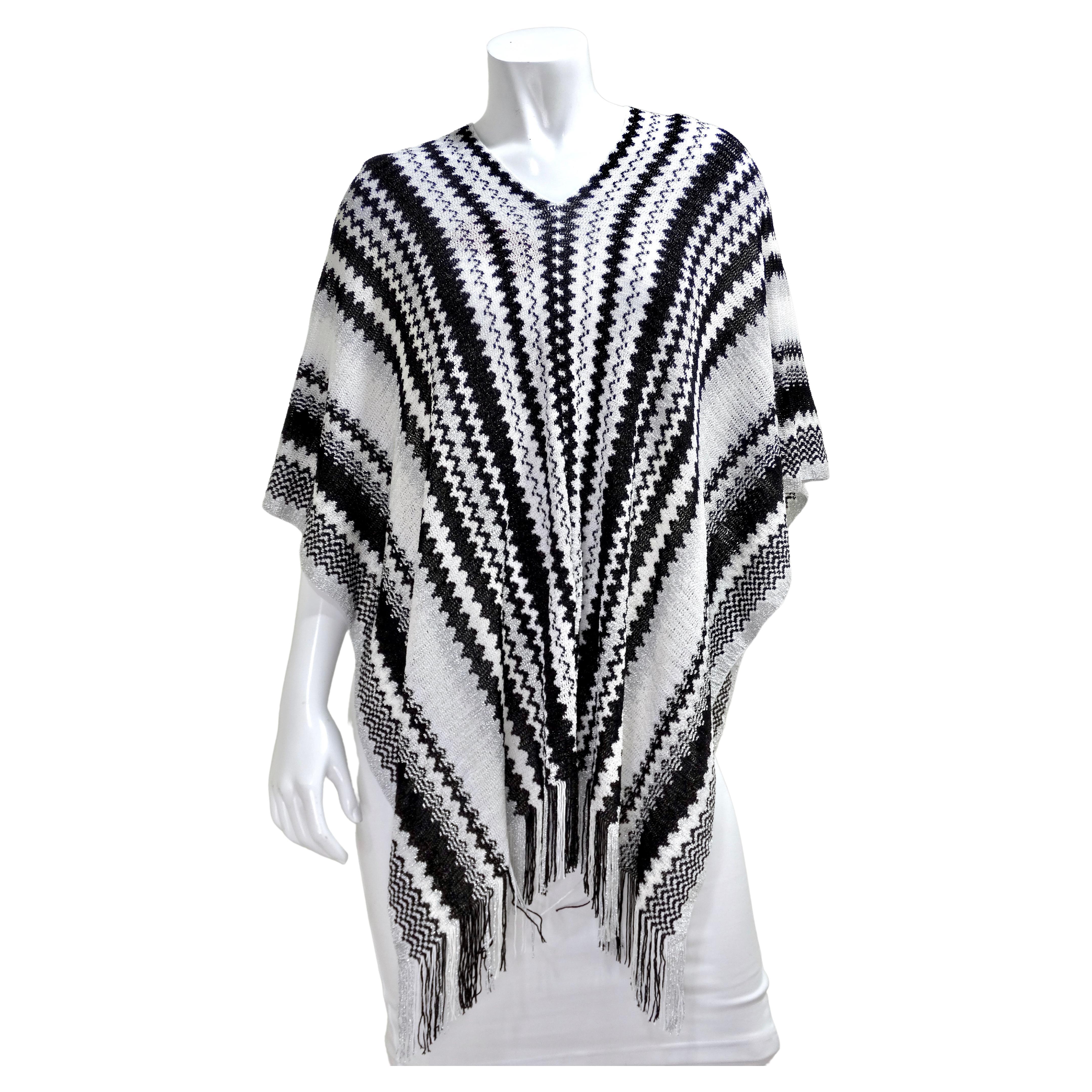 MISSONI Fringe Chevron Poncho For Sale