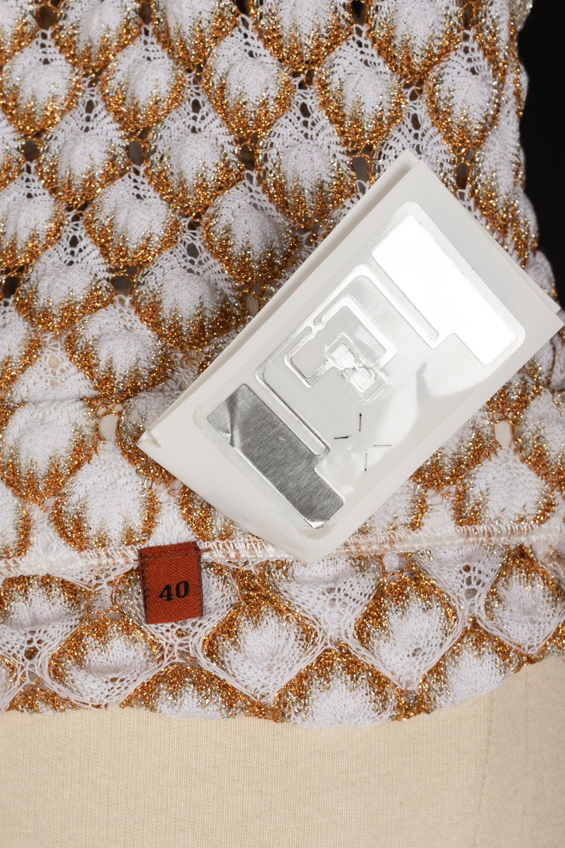 Missoni Fringed Pants/Shorts in White and Golden Tones 1