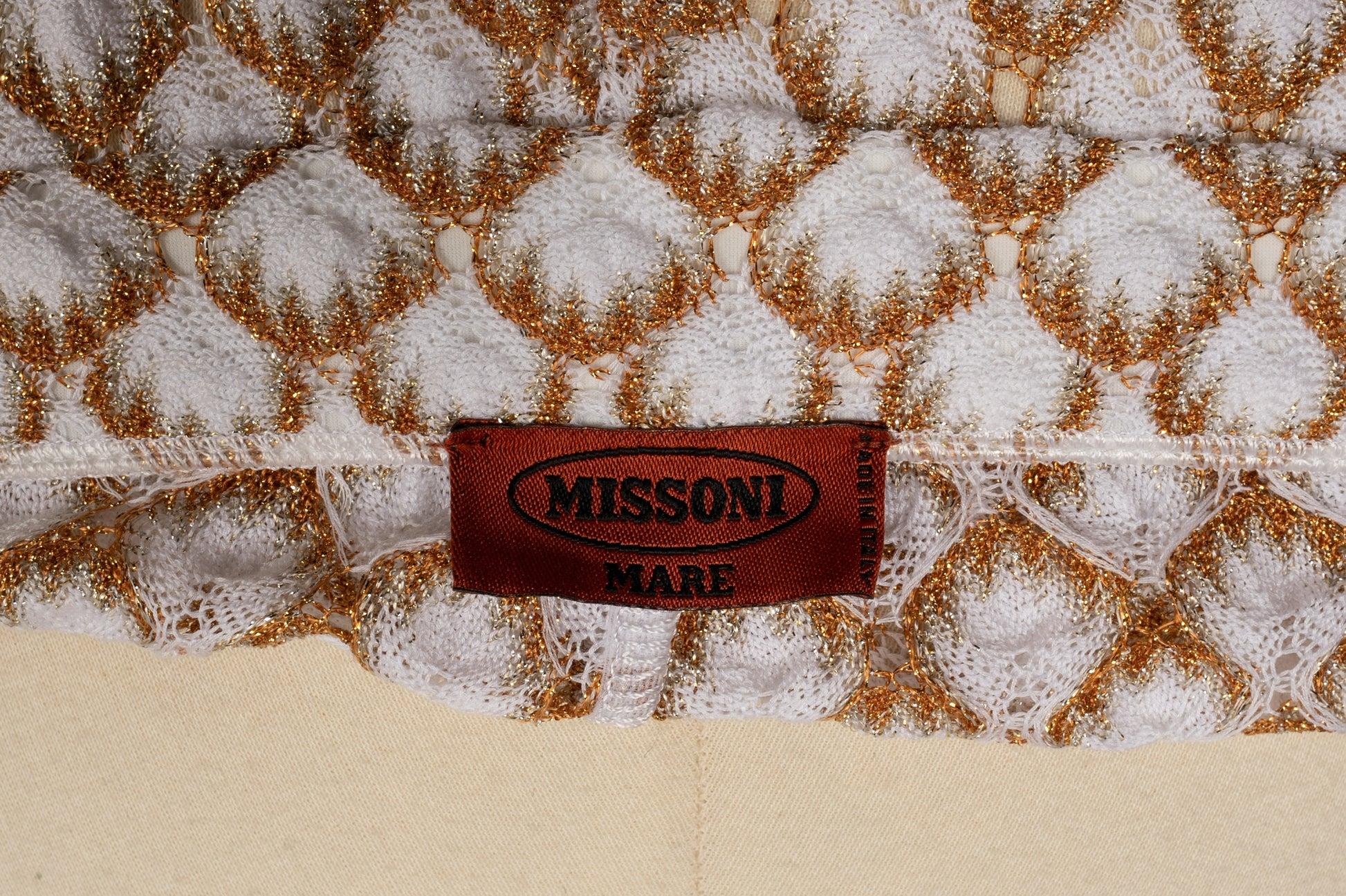 Missoni Fringed Pants/Shorts in White and Golden Tones 2