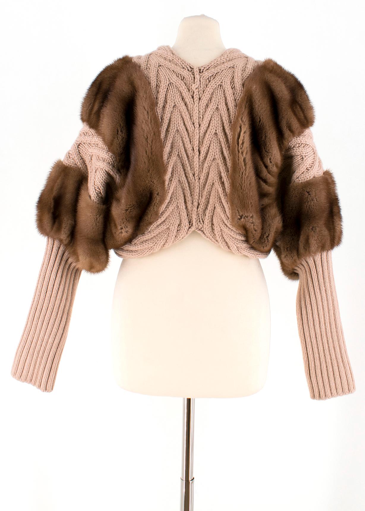 Brown Missoni Fur-trimmed Bolero Jacket US 8