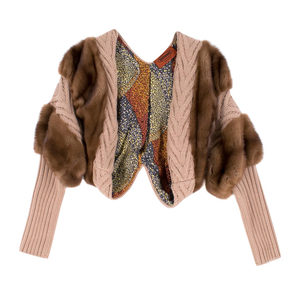 Missoni Fur-trimmed Bolero Jacket US 8 In Excellent Condition In London, GB