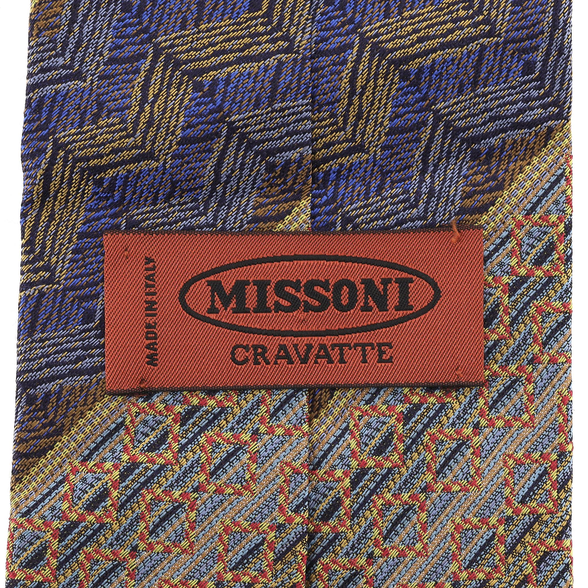 Missoni Geometrisches Muster Seidenkrawatte 1