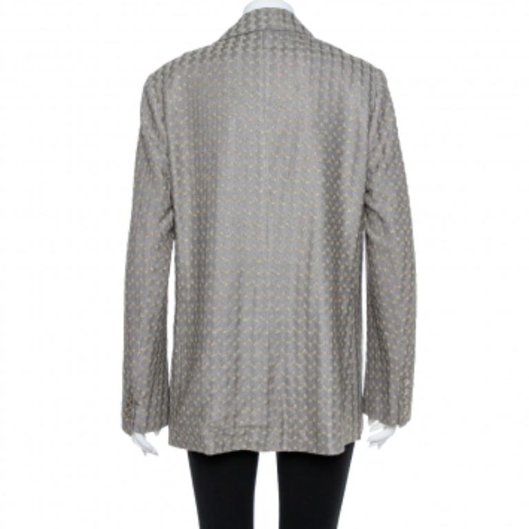 Missoni Blazer in maglia lurex oro e grigio L In condizioni buone in vendita a Dubai, Al Qouz 2