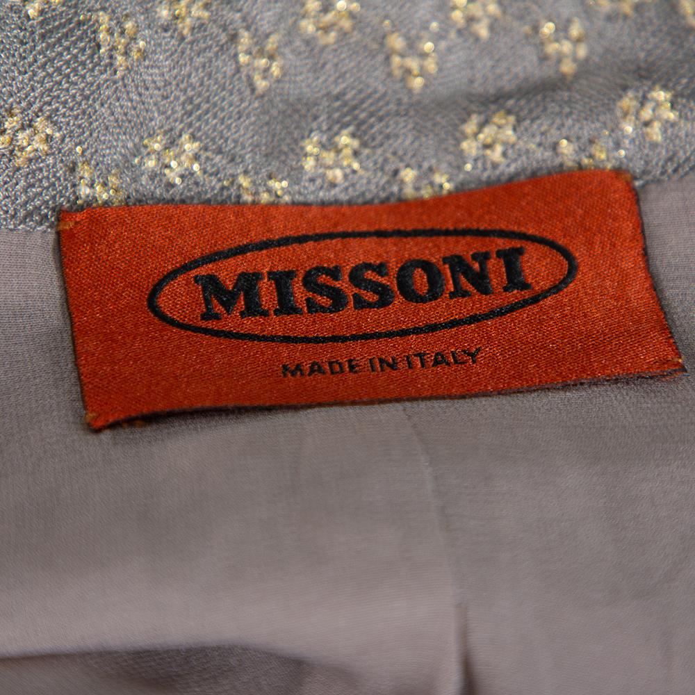 Missoni Gold & Grey Lurex Knit Blazer L In Good Condition For Sale In Dubai, Al Qouz 2