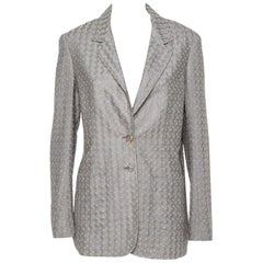 Missoni Blazer in maglia lurex oro e grigio L