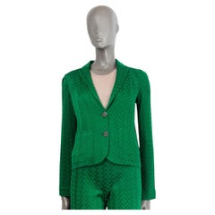 MISSONI - Blazer en tricot de viscose vert « CHEVRON », taille 40 S