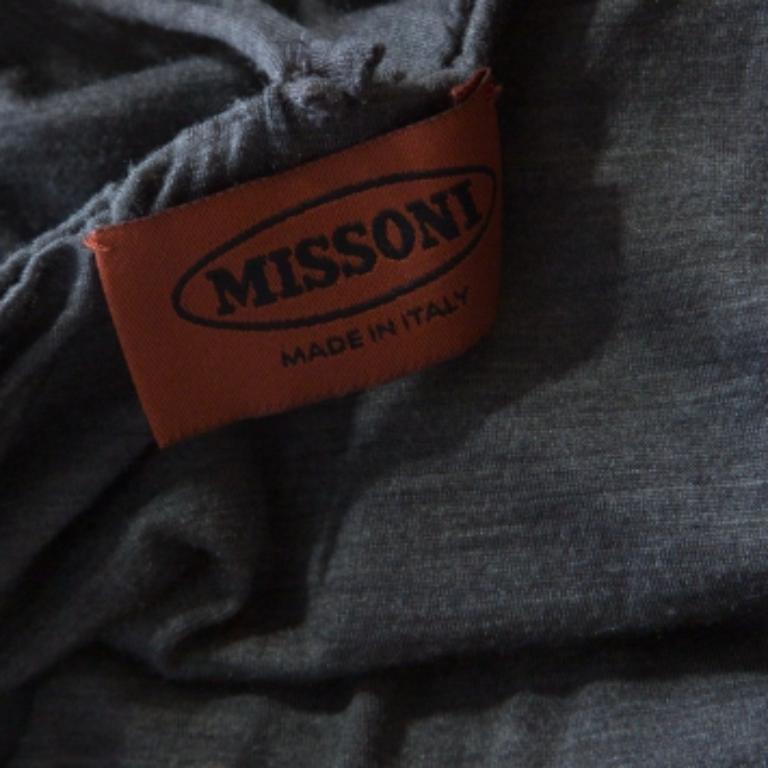Women's Missoni Grey Jersey Cowl Neck Detail Noodle Strap Top M