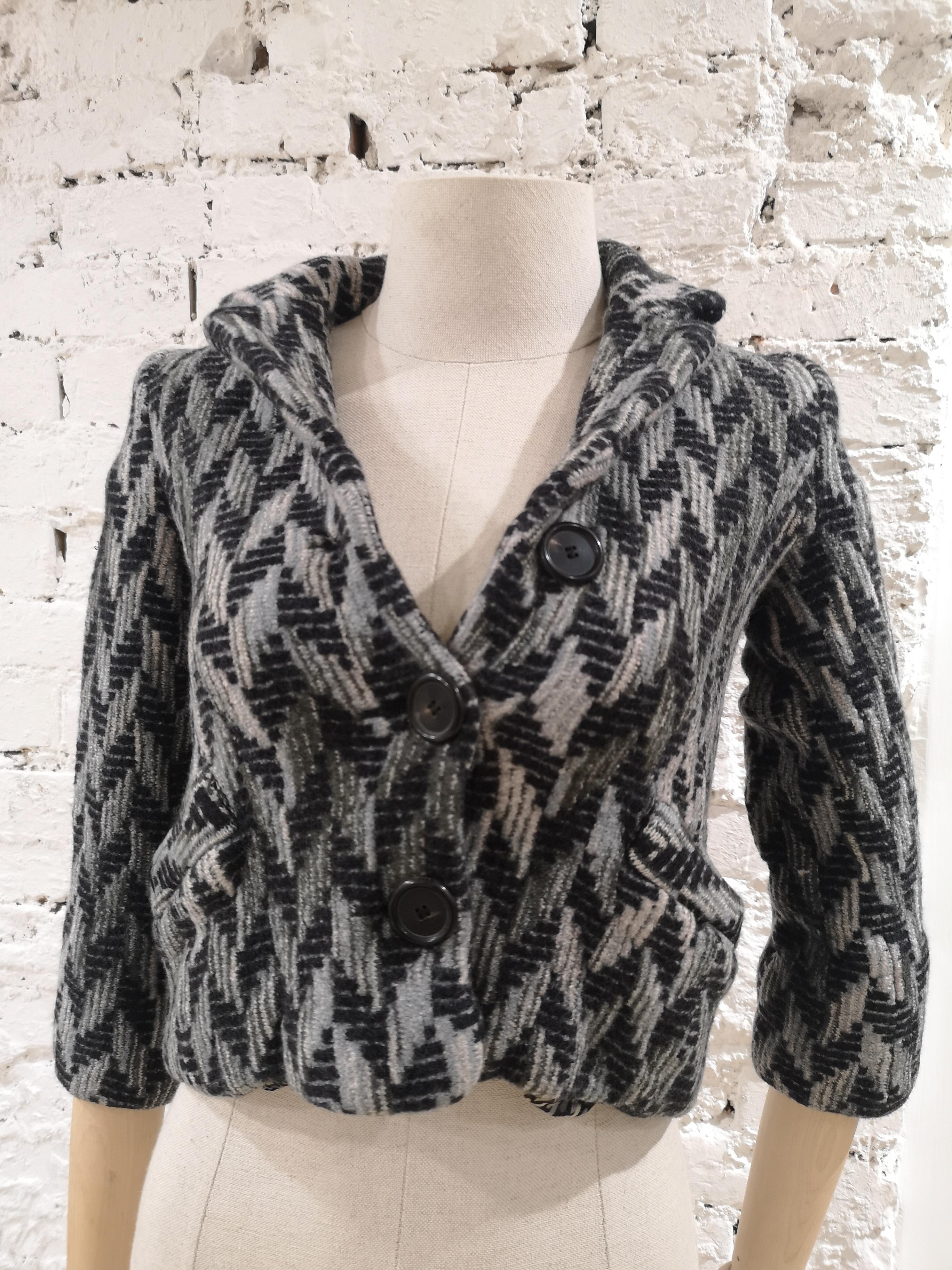 Noir Veste en laine multicolore grise Missoni en vente