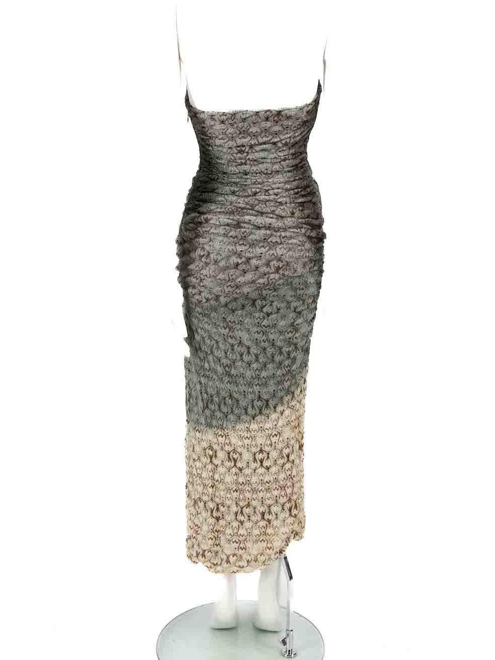 Missoni Grey Ombré Ruched Strapless Knit Dress Size XS In Excellent Condition In London, GB