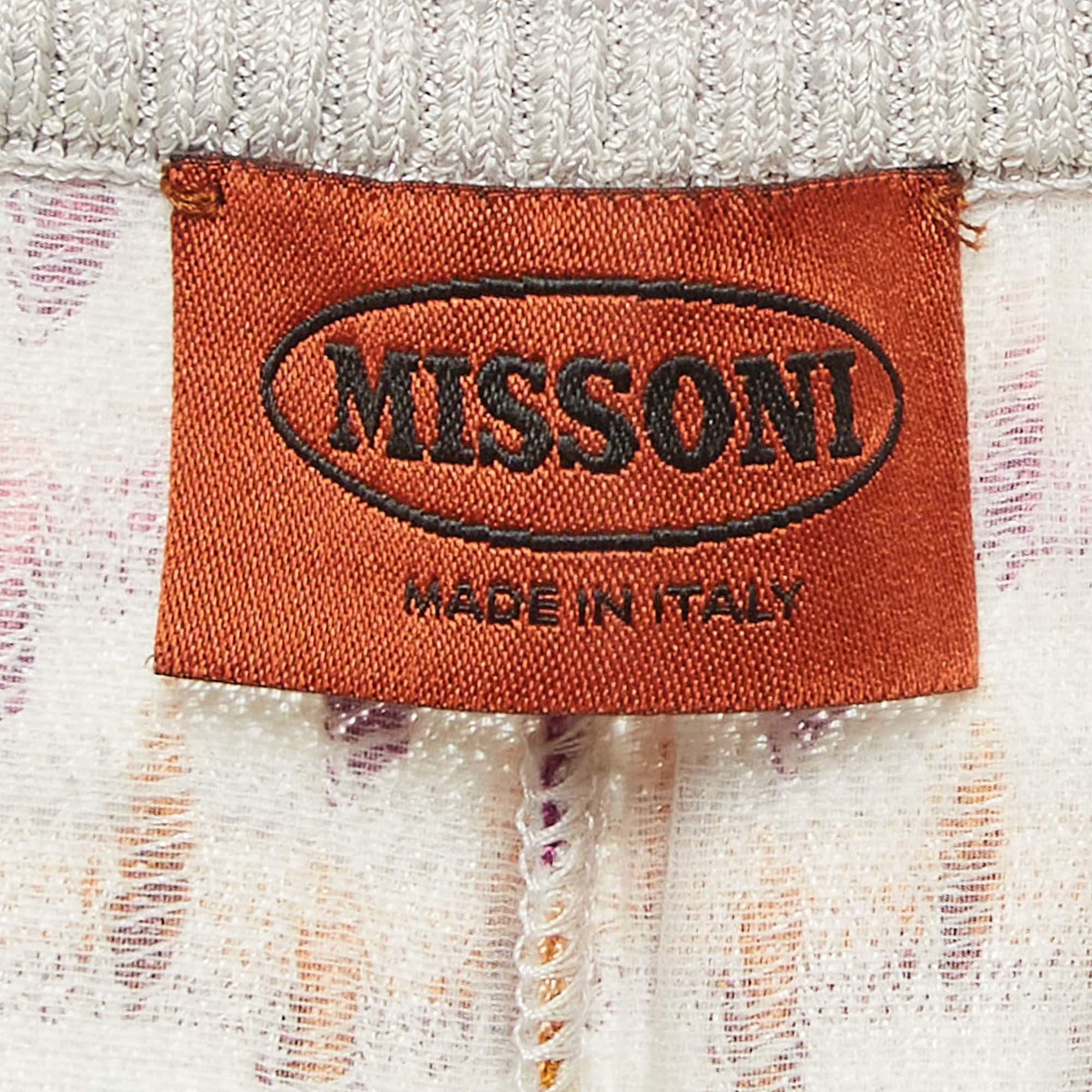 Donna Missoni - Pantaloni jogger in maglia grigia a fantasia S in vendita