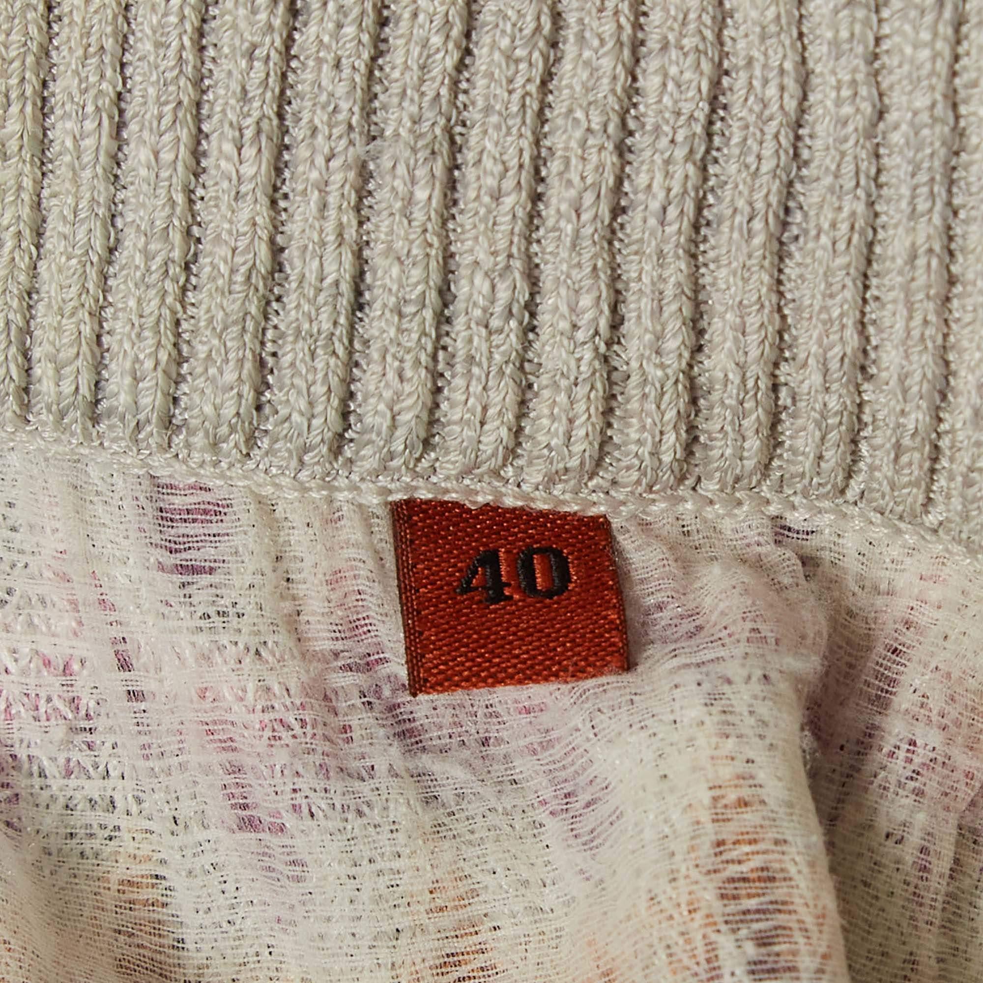 Missoni - Pantaloni jogger in maglia grigia a fantasia S in vendita 1