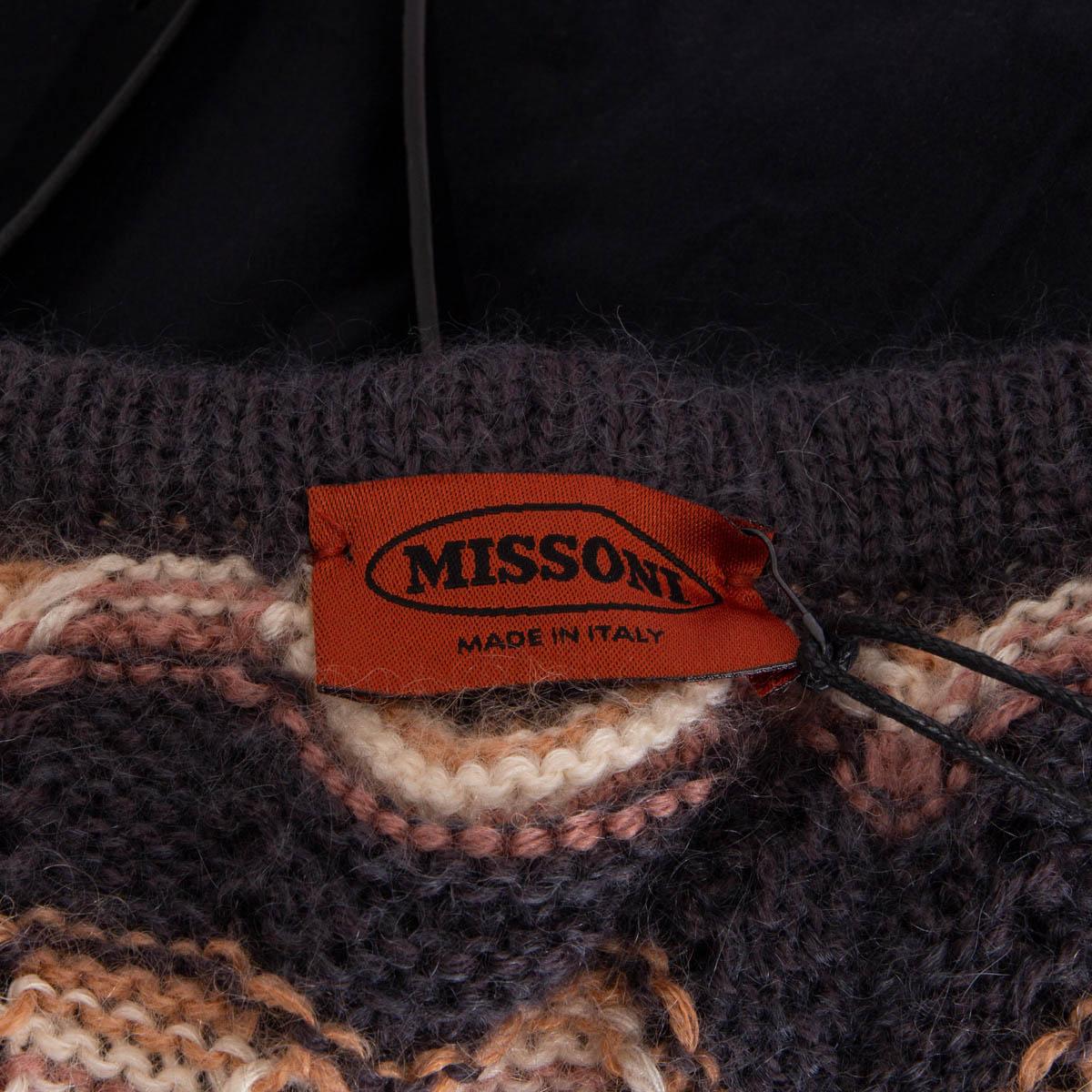 MISSONI grey & pink wool blend SHORT SLEEVE SINGLE BUTTON Cardigan Sweater 42 M 2