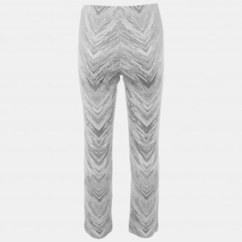 Missoni Grau Zig Zag Wollstrickhosen S im Angebot 1