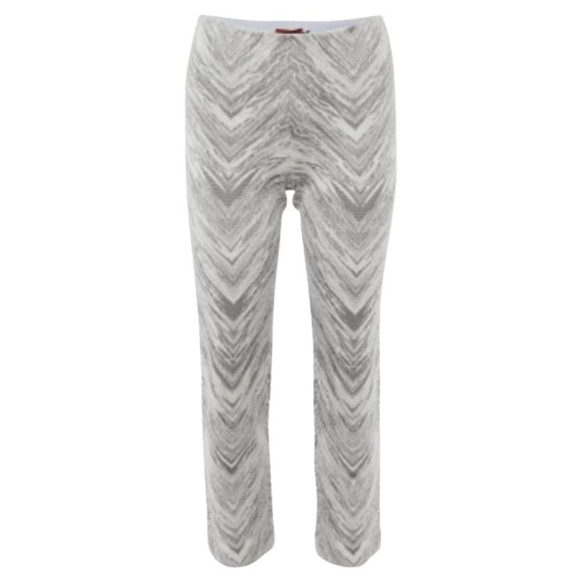 Missoni Grau Zig Zag Wollstrickhosen S im Angebot