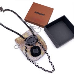 Missoni Collar de piedras facetadas de ganchillo bronce