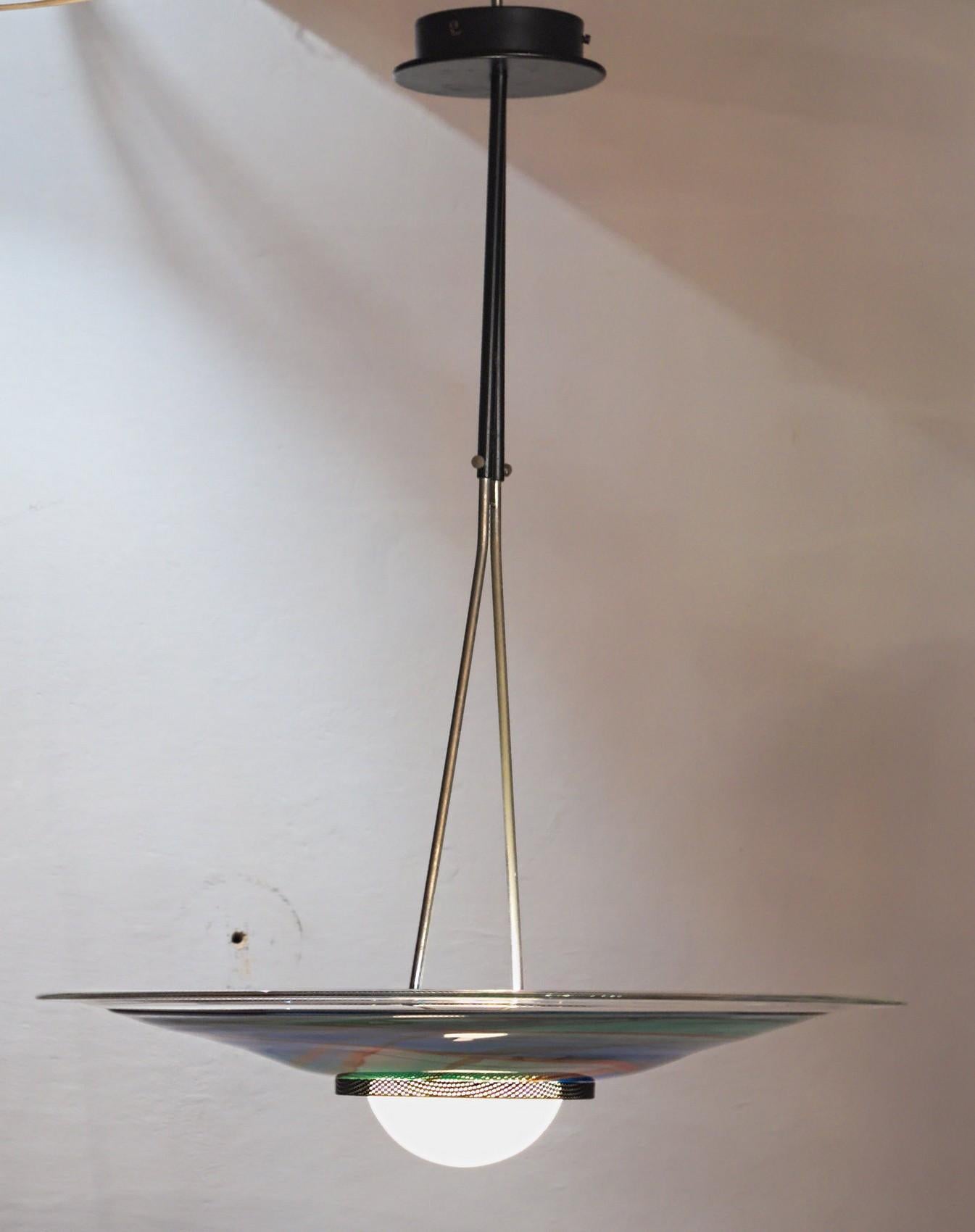 Ottavio Missoni,  Chandelier with Incalmo and Calcedonia Murano Glass, 1980s For Sale 11