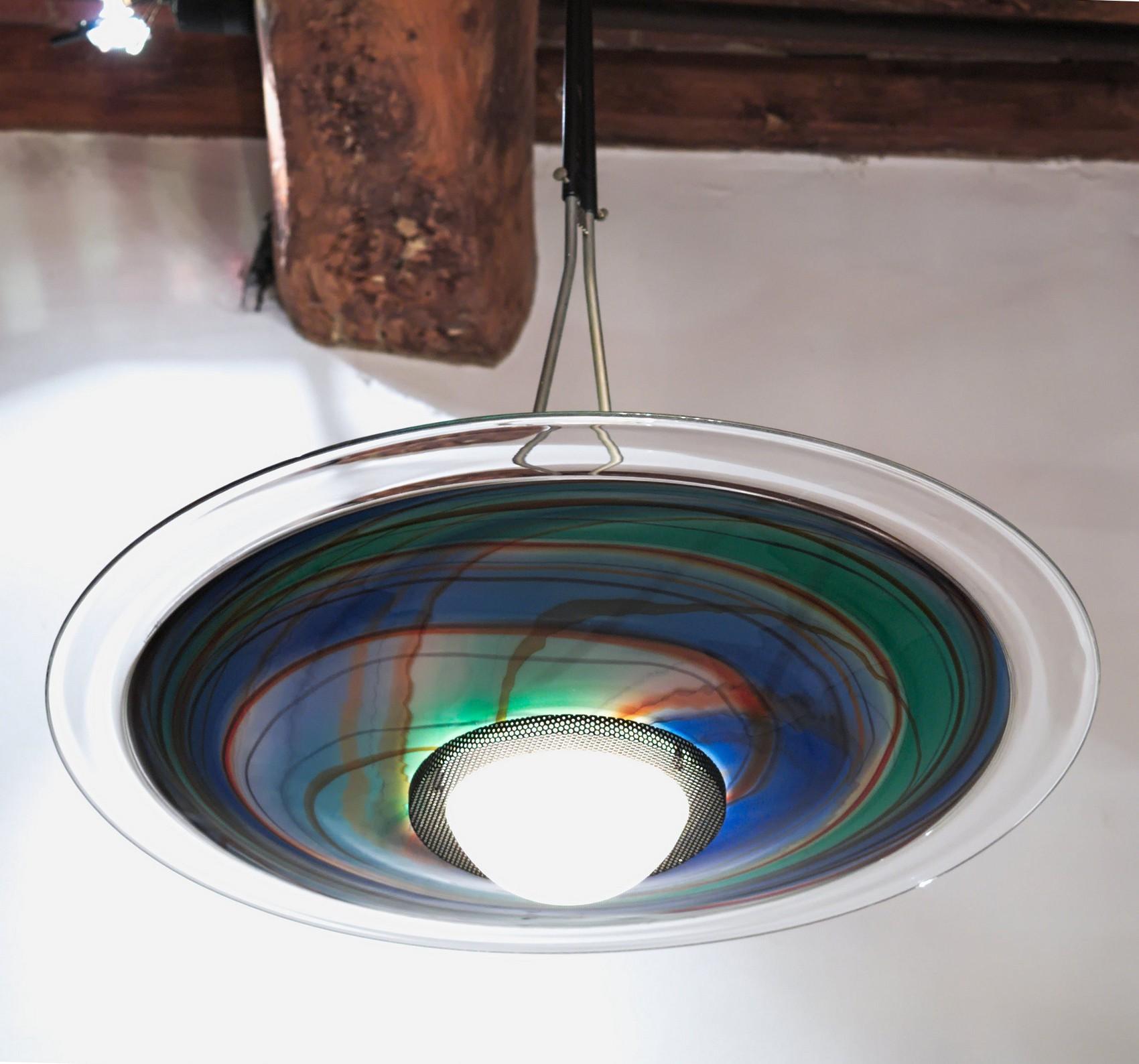 Ottavio Missoni,  Kronleuchter mit Incalmo- und Calcedonia-Muranoglas, 1980er Jahre im Angebot 2