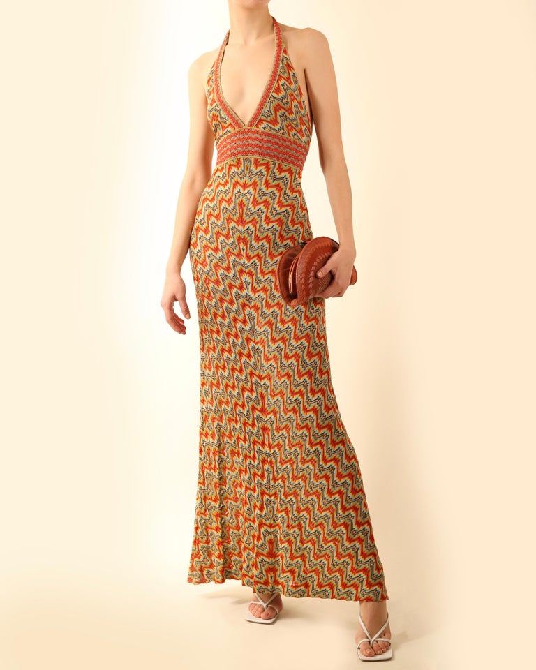 Missoni Halter Dress Missoni Striped Halter Dress Missoni Style Dress MAXI  DRESSES