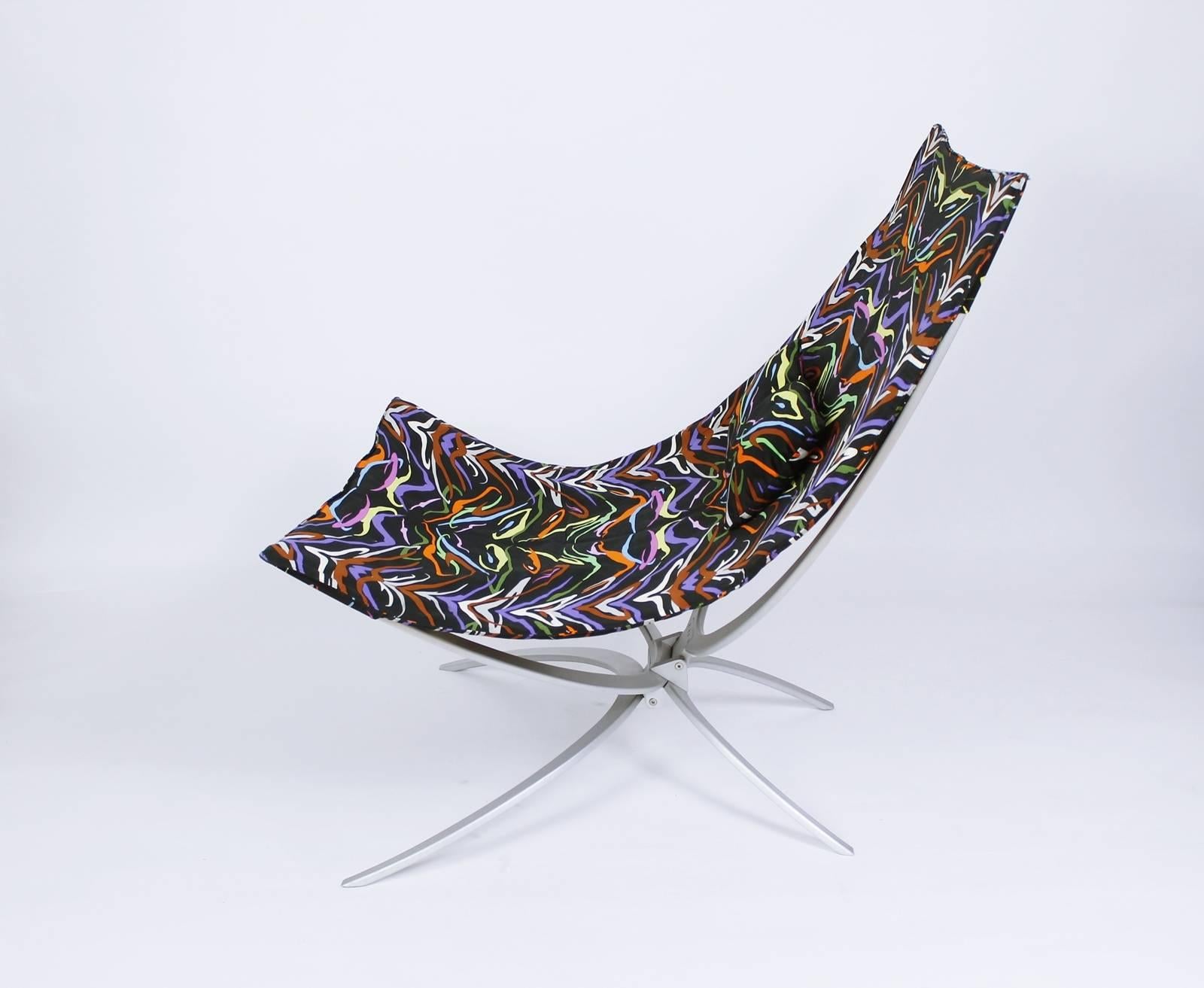 Modern Missoni Home Ambrogina Folding Chair in Printed Satin Tiger Fabric
