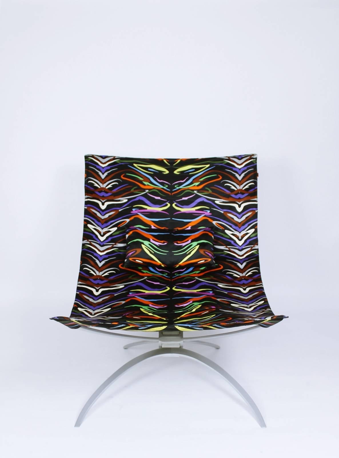 Missoni Home Ambrogina Folding Chair in Printed Satin Tiger Fabric In Good Condition In Debrecen-Pallag, HU
