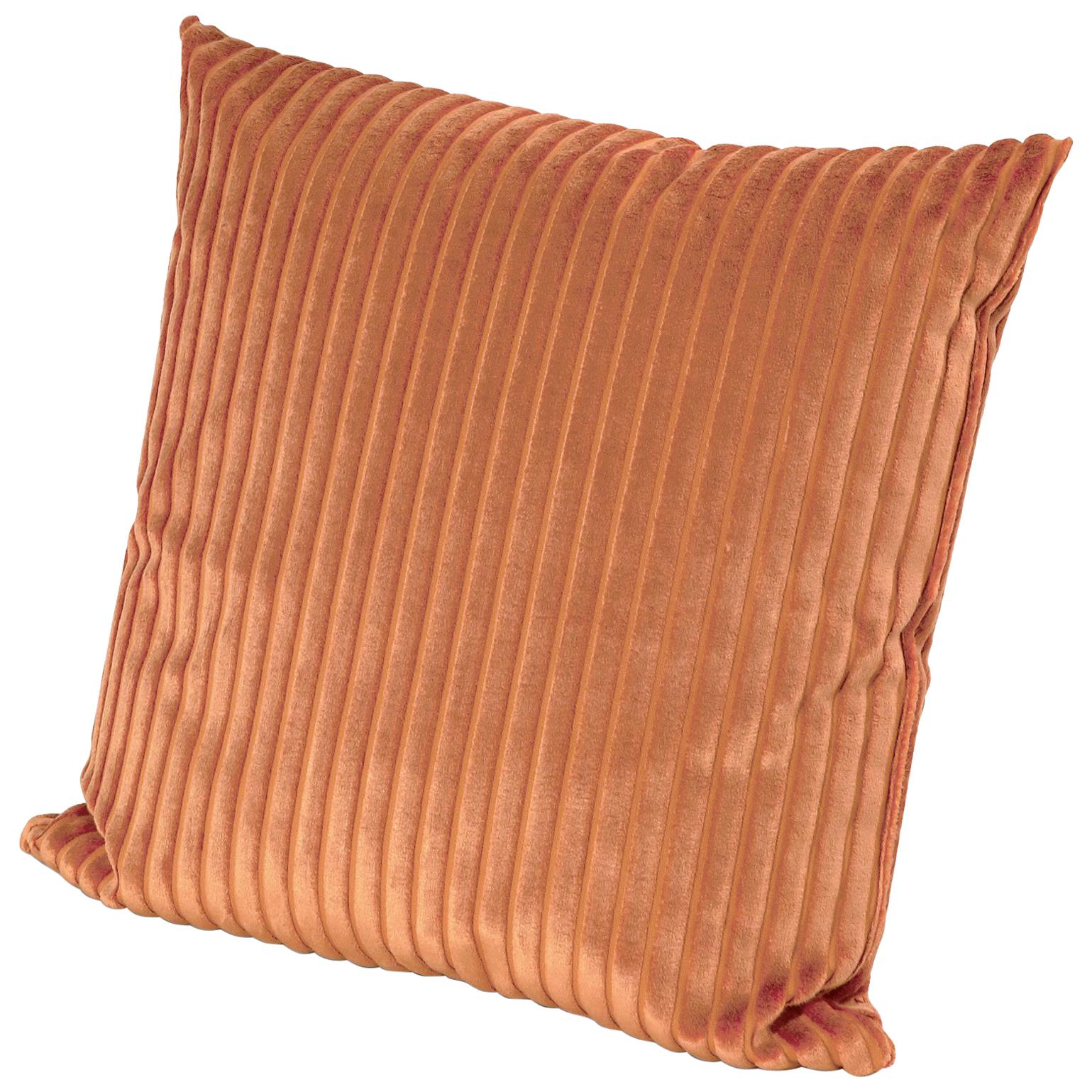 Missoni Home Coomba Cushion in Orange Striped Velvet For Sale
