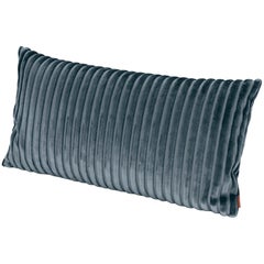 Missoni Home Coomba Long Cotton Cushion in Blue Striped Velvet