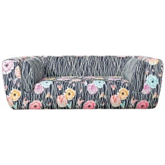 Missoni Home Inntil Two-Seat Sofa in Black with Multicolored Floral Pattern