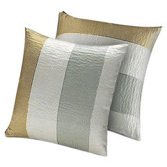 Missoni Home Kaduna Cushion Set in Multi-Color & Gold w/ Textured Solid Stripes