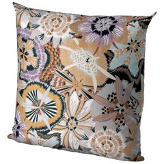 Missoni Home Kandahar Cushion in Multi-Color and Gold with Floral Print
