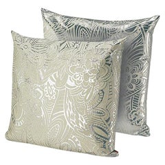Missoni Home Khal Cushion Set in Silver with Metallic Floral Print