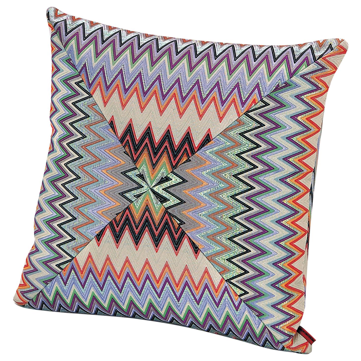 Missoni Home Masuleh PW Cushion in Multi-Color Geometric Chevron Print For Sale