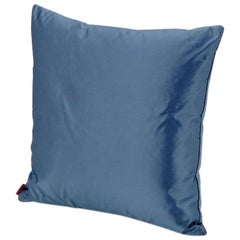 Missoni Home Mono Cushion in Solid Blue Cotton and Silk