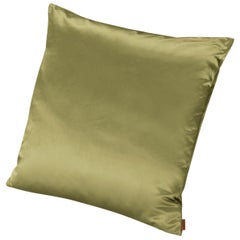 Missoni Home Mono Cushion in Solid Green Cotton and Silk