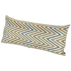 Missoni Home Nesterov Cushion in Green and Orange with Chevron Pattern