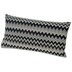 Missoni Home Orvault Cushion in Black and White with Chevron Pattern