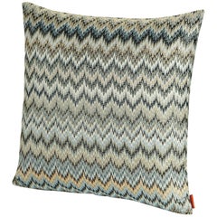 Missoni Home Plaisir Cushion in Multicolor Green and Blue with Chevron Print