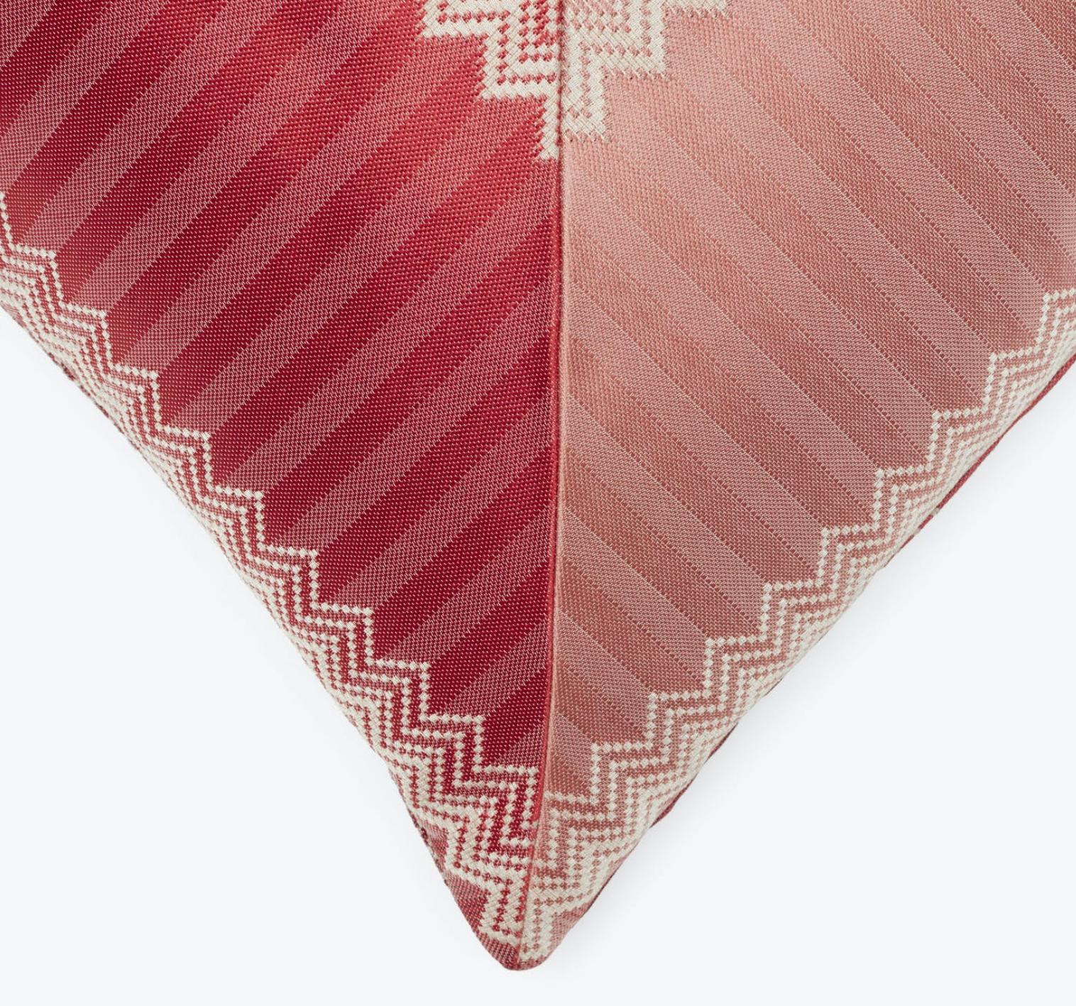 Missoni Home Red Jacquard and Chevron Wells Cushion, Italy In New Condition For Sale In Brooklyn, NY