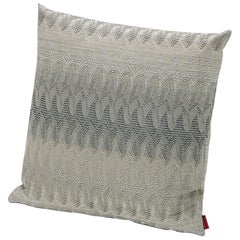 Missoni Home Remich Cushion in Multi-Color Gray & Beige with Lace-Inspired Print