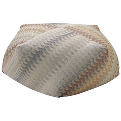 Missoni Home Remich Pw Diamante Pouf with Lace-Inspired Print in Tan