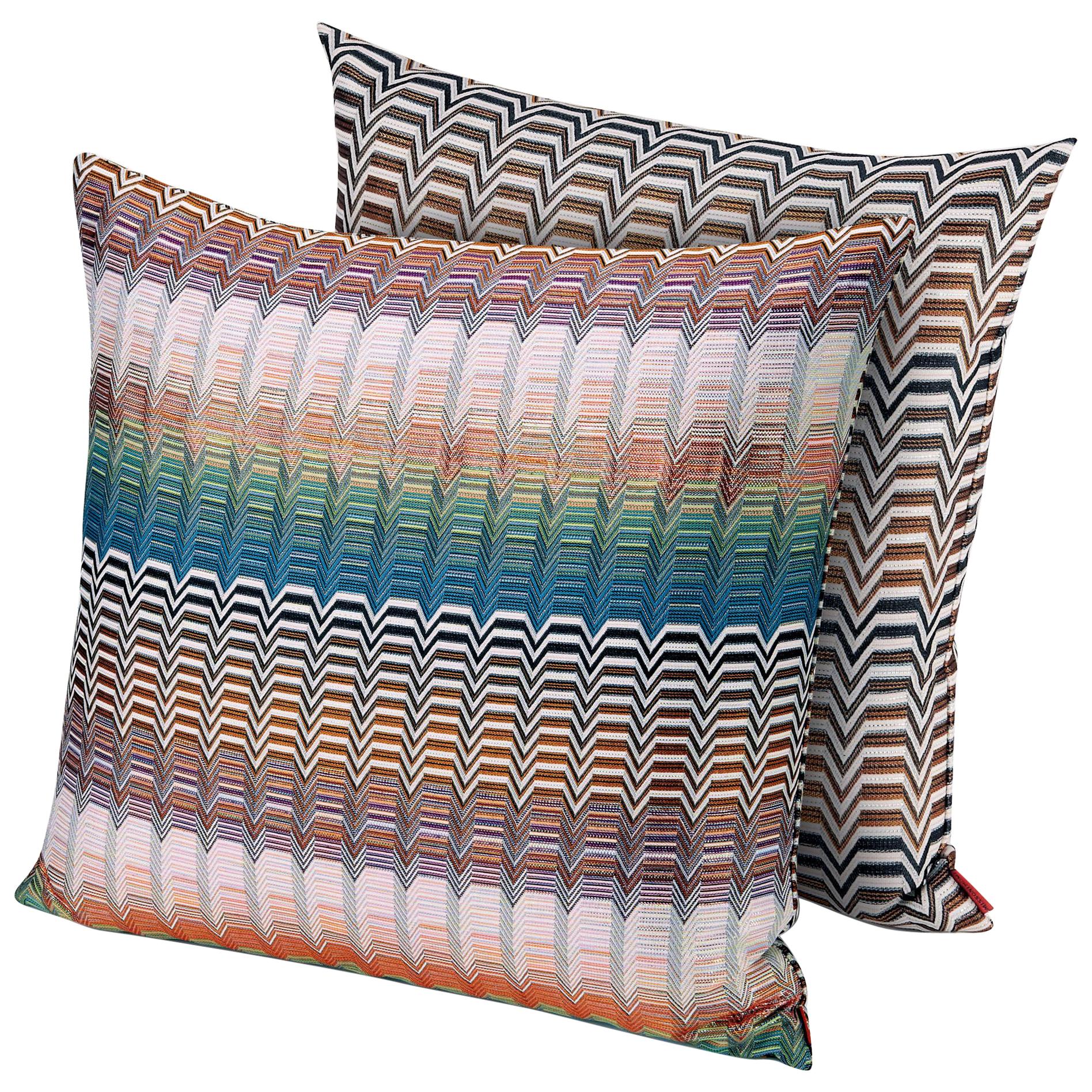 Missoni Home Santafe Seattle Cushion Set in Multi-Color with Greek Key Pattern For Sale