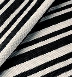 Missoni Home Sergipe Outdoor Rug in Black and White with Striped Pattern