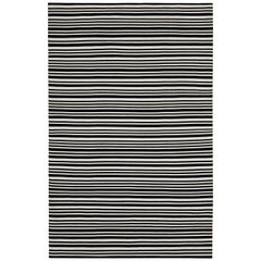 Missoni Home Sergipe Outdoor Rug in Black and White with Striped Pattern