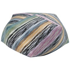 Missoni Home Strasburgo Diamante Pouf in Green and Purple with Patchwork Pattern