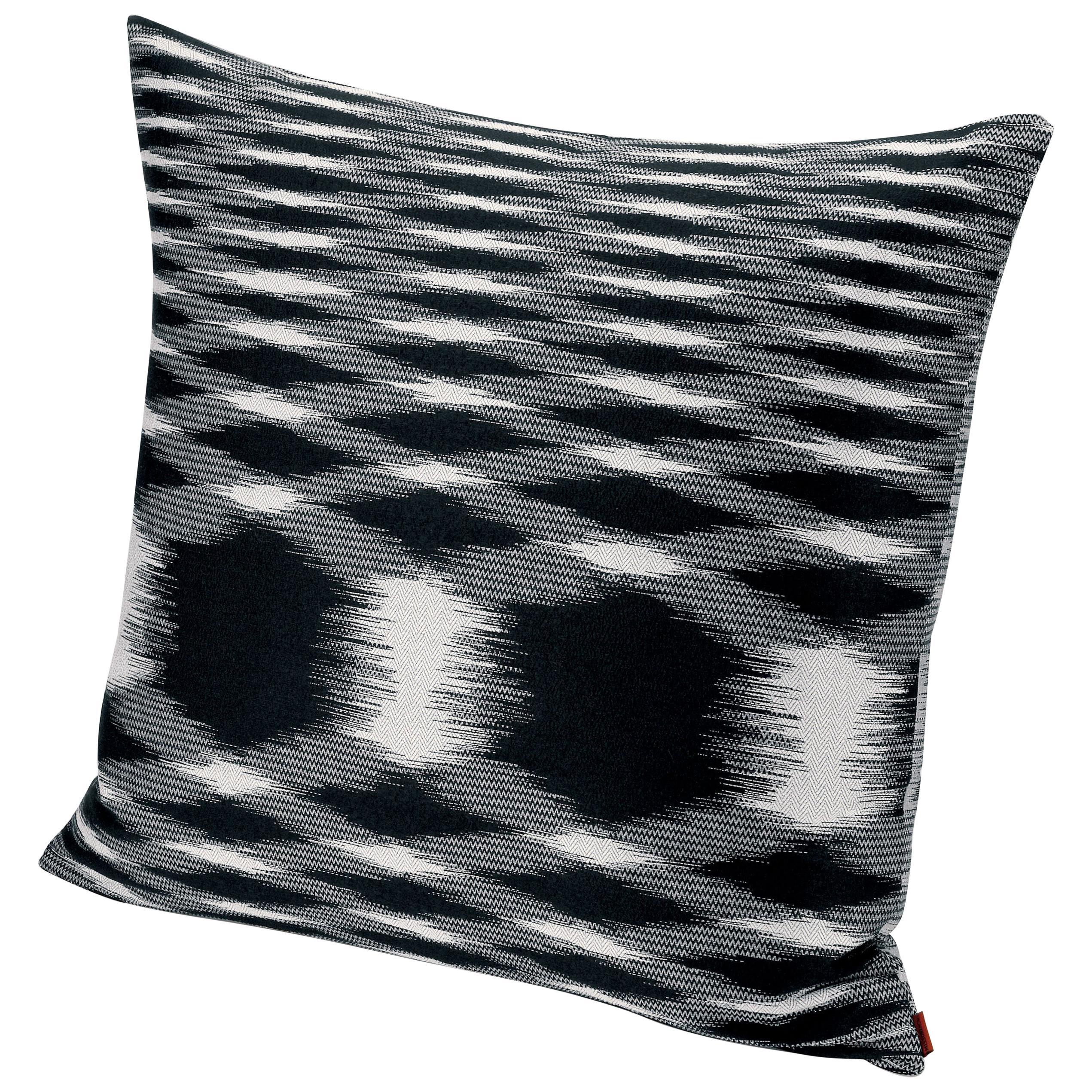 Missoni Home Svezia Cushion in Black and White Flame Print For Sale