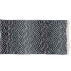 Missoni Home Timmy Throw in Black and White Chevron Print