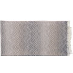 Missoni Home Timmy Throw in Brown and Purple Gradient with Chevron Pattern