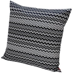 Missoni Home Tobago Cushion in Gray, Black and White with Chevron Pattern