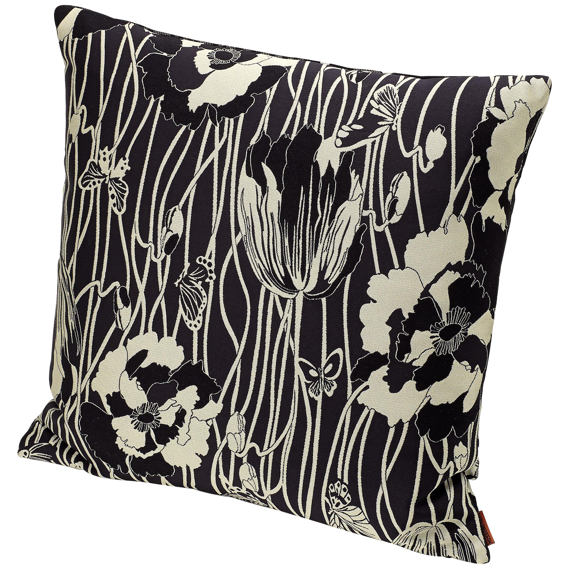 Missoni Home Vail Cushion in Black and White Floral Print For Sale