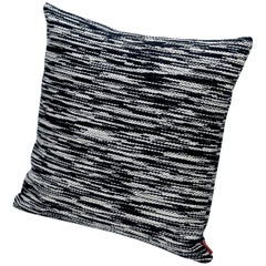 Missoni Home Zermatt Cushion in Black and White with Flame Stitch Pattern
