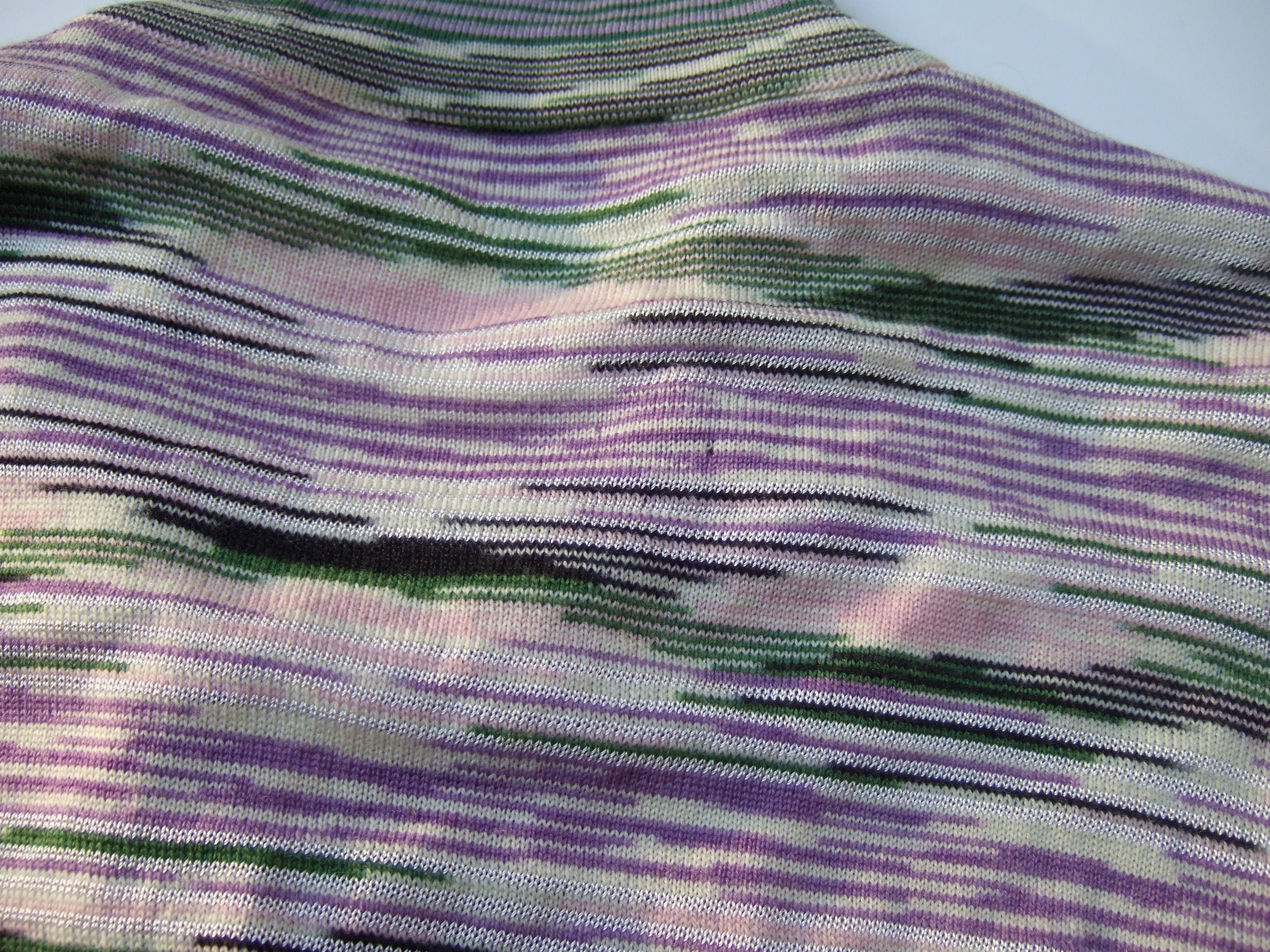 Missoni Italian Striped Wool Knit Cardigan Sweater c 21st For Sale 7